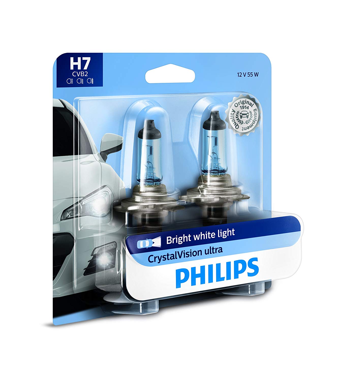 Philips H7 CrystalVision Ultra Upgrade Bright White Bulb
